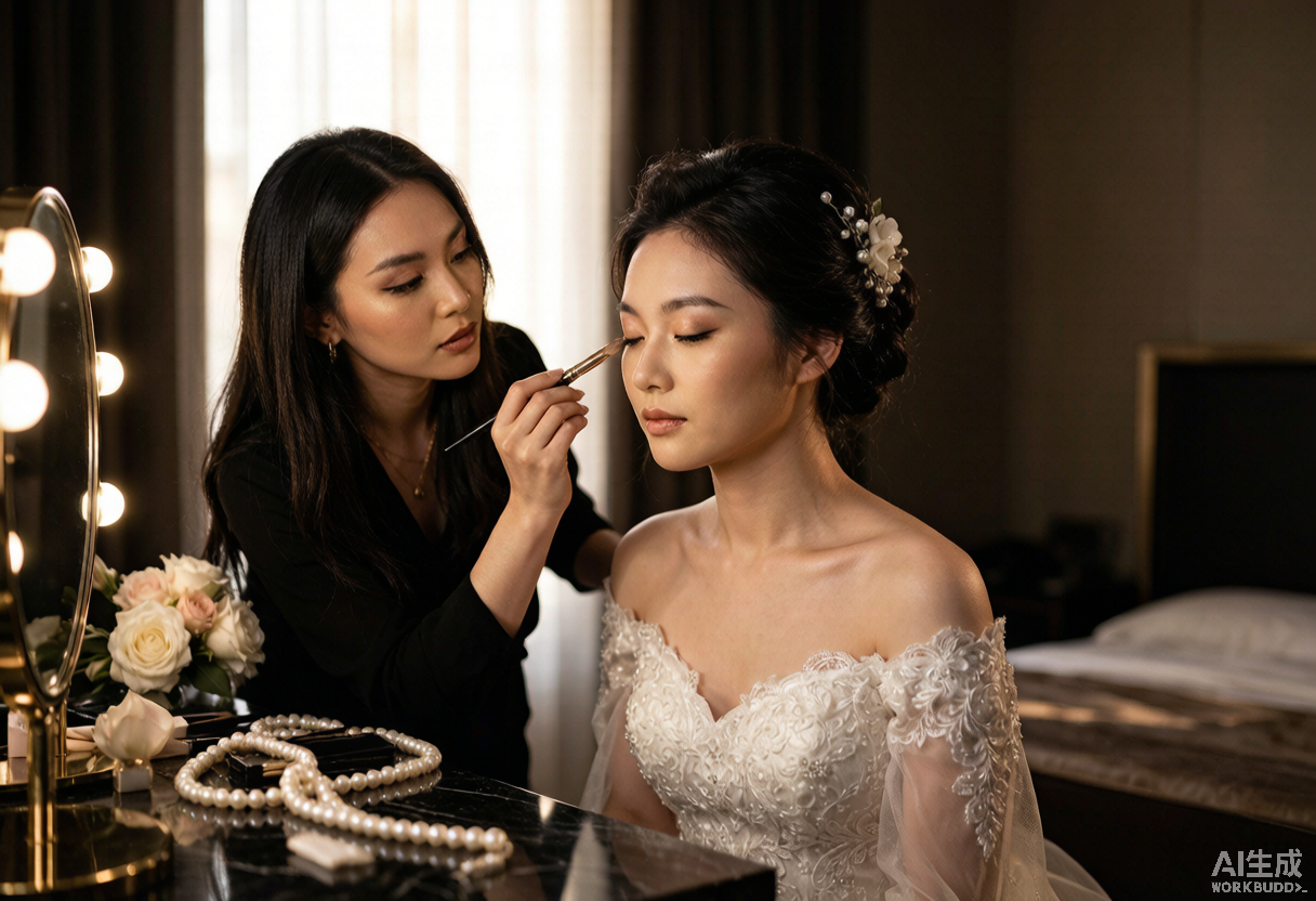 兰州集体婚礼新娘妆造现场